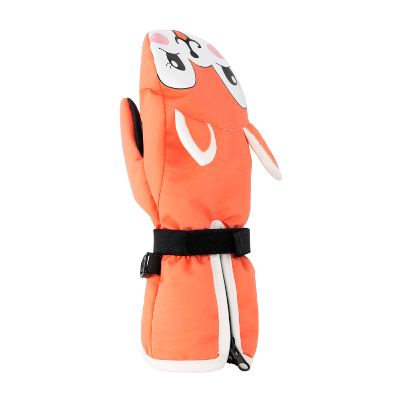 GUANTES DE ESQUÍ INFANTILES CON DISEÑO DE CONEJITO | ORANGE | M-L | Diel